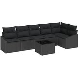 Set sofe 7 kom. Crna poliratan 288,5 x 123,5 x 85 cm | Shoptok.si