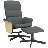 vidaXL Naslanjač s stolčkom za noge temno sivo blago, (20926606) | Shoptok.si