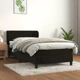Box spring postelja z vzmetnico črn 90x190 cm žamet, (20895501)