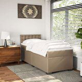 vidaXL Box spring postelja z vzmetnico kapučino 80x200 cm umetno usnje, (21321112) | Shoptok.si