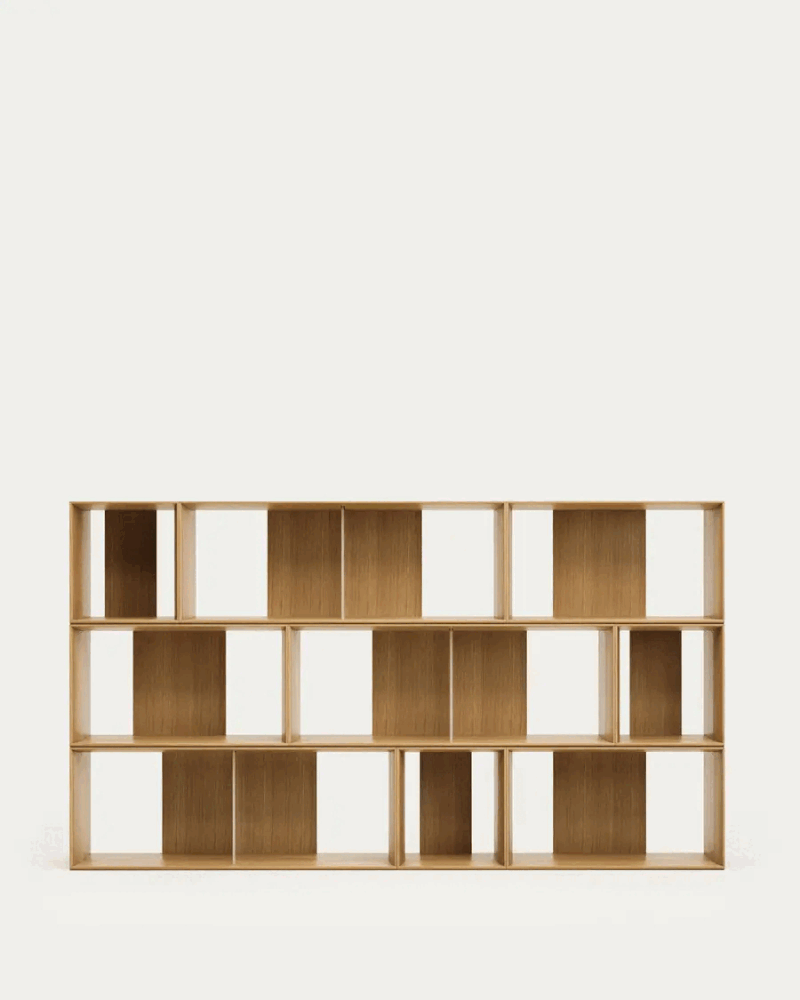 Kave Home Modularni sustav polica 9 kom u dekoru hrasta u prirodnoj boji 202x114 cm Litto – | shoptok.hr