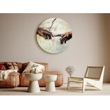  Okrugla slika - The Creation of Adam – hands from a fresco by Michelangelo 40x40 | shoptok.hr
