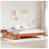 vidaXL okvir kreveta bez madraca voštano smeđi 200x200 cm od borovine | shoptok.hr