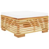 vidaXL Vrtni stolček za noge s krem blazinami trdna tikovina, (20661747) | Shoptok.si