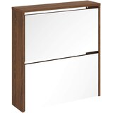 Ormarić za cipele s ogledalom 2 razine Smeđi hrast 63x17x67 cm | Eponuda.com