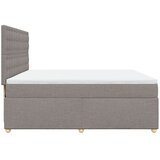  Boxspring - Krevet s oprugama i madracem smeđesivi 200x200 cm od tkanine - Sivo-smeđa 200 x 200 cm gumbi | shoptok.hr