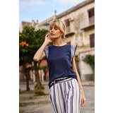 Marisse Navy Blue Cotton Blouse | shoptok.hr