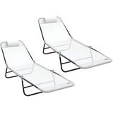  Sklopiva ležaljka za sunčanje 2 pcs Krema 182 x 55 x 85,5 cm | shoptok.hr