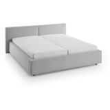 Meise Möbel Siva oblazinjena zakonska postelja s prostorom za shranjevanje z letvenim dnom 160x200 cm Cube – | Shoptok.si