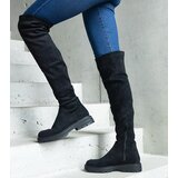 Gemre Black long flat-soled boots Tromi | Shoptok.si