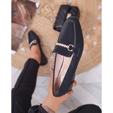 Resti Black women's moccasins with gold embellishment Suletta- Footwear | ePonuda.com