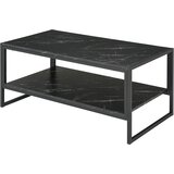HOMCOM Črna kavna mizica z marmornim učinkom in spodnjo polico za dnevno sobo ali pisarno, 106x50x45 cm, (20745633) Cene