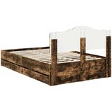  Krevetna konstrukcija s ladicama Dimljeni hrast 120 x 200 cm Smeđa 206 x 123 x 90 cm | Shoptok.si