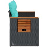  Vrtna sofa s jastucima za 2 osobe crna poli ratan - Crna 1 bez spremišta | shoptok.hr