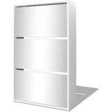 Furnova Omarica za čevlje 3 nadstropna z ogledalom bela 63x17x102,5 cm, (21954604) | Shoptok.si