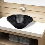 The Living Store Keramični Kopalniški Umivalnik Črn Okrogel - Umivalnik, (21750057) | Shoptok.si