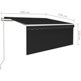  Automatska tenda s roletom i senzorom LED 3 x 2,5 m antracit | shoptok.hr