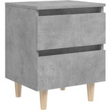  Nočna omarica z nogami iz borovine betonsko siva 40x35x50 cm, (20623985) | Shoptok.si