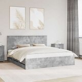  Konstrukcija postelje s predalom Betonsko siva 180 x 200 cm, (5000121494) | Shoptok.si