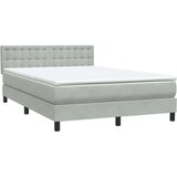  Krevet s oprugama i madracem svjetlosivi 160x210 cm baršunasti | shoptok.hr