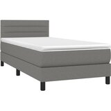  Krevet s oprugama i madracem tamnosivi 100 x 200 cm od tkanine | shoptok.hr