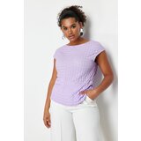 Trendyol Curve Lilac Textured Knitted Blouse Cene