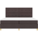  Krevet s kutijom opruge i madracem Tamnosmeđa 200x200 cm Tkanina | shoptok.hr