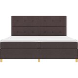  Postelja s škatlastim dnom in vzmetnico temno rjava 200x200 cm tkanina, (22082833) | Shoptok.si