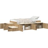  Okvir kreveta s pohranom Umjetnički hrast 100x200 cm | shoptok.hr