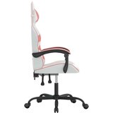 vidaXL Gaming stol Bela in roza umetno usnje | Shoptok.si