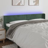 vidaXL LED uzglavlje tamnozeleno 203x16x78/88 cm baršunasto | shoptok.hr