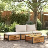 Maison Chic Seti vrtnega pohištva - Vrtna garnitura - Vrtni pohištvo set 4-delna z blazinami trden akacijev les, (21815698) | Shoptok.si