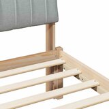  Okvir kreveta s uzglavljem Smeđa i svijetlo siva 200 x 200 cm | shoptok.hr