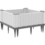  Cvetlično korito z zatiči belo 42,5x42,5x28,5 cm PP | Shoptok.si