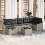 vidaXL Garnitura za vrt od 8 dijelova s jastučićima svijetlosiva Poly Rattan Cijene