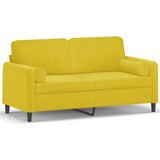 Maison Chic kavč - Sofa - Kanape dvosed z okrasnimi blazinami rumen 140 cm žamet, (21727723) Cene