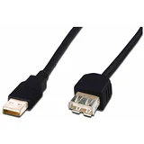 podaljšek USB A-A 1,8m črn dvojno oklopljen AK-300202-018-S