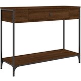 Maison Chic konzolna miza - miza ob steni rjav hrast 100x34,5x75 cm inženirski les, (21785875) Cene
