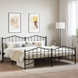 Maison Chic Kovinski Posteljni okvir - Dvoposteljna postelja - Zakonska postelja z vzglavjem in vznožjem črn 193x203 cm, (21696191) | Shoptok.si