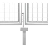  Vrtna vrata od mreže srebrne boje 400 x 125 cm pocinčani čelik | shoptok.hr