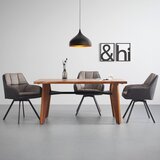 Bessagi Home jedilna miza jasper, barva oreha, črna, 90 x 160 cm | Shoptok.si
