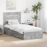  Krevetna konstrukcija Betonski sivi i srebrna 70 x 190 cm | shoptok.hr