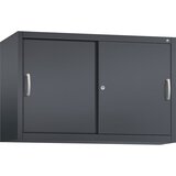 C+P ACURADO zgornja omarica z drsnimi vrati, 1 polica, VxŠxG 790 x 1200 x 400 mm, črno sive barve | Shoptok.si