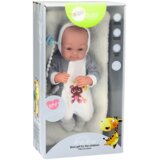  Lutka beba s dudom, dekicom i dodacima 35 cm - sivo/bijela | shoptok.hr