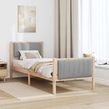  Okvir kreveta s uzglavljem Smeđa i svijetlo siva 75 x 190 cm | shoptok.hr