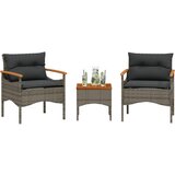 Maison Chic Seti vrtnega pohištva - Vrtna garnitura - Vrtni pohištvo set 3-delna z blazinami siv poli ratan, (21810926) | Shoptok.si
