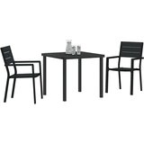  Vrtni set za objed 3 pcs Crna Čelik s prahom premazan - Za 2 osobe 80 cm | shoptok.hr