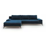 Windsor & Co Sofas kraljevo modra kotna raztegljiva sedežna garnitura z žametnim oblazinjenjem Astre, levi kot