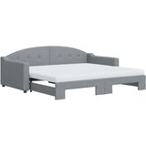  Dnevni krevet na razvlačenje svjetlosivi 90 x 190 cm od tkanine | shoptok.hr