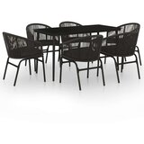  7-dijelni vrtni blagovaonski set crni | shoptok.hr